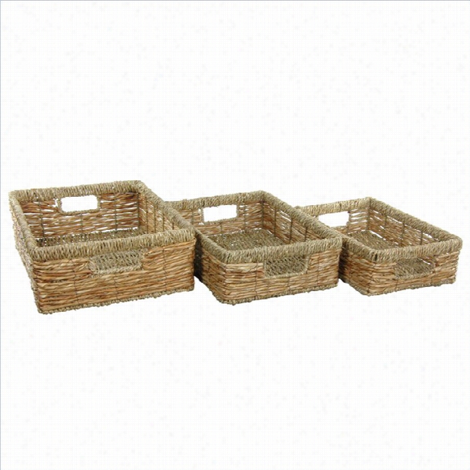 Oriental Equipage Submissive Basket Tray  In Natural (set Of 3)