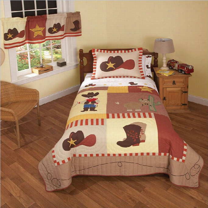 Pem America Cowboys Multicolor Quilt Set-twin