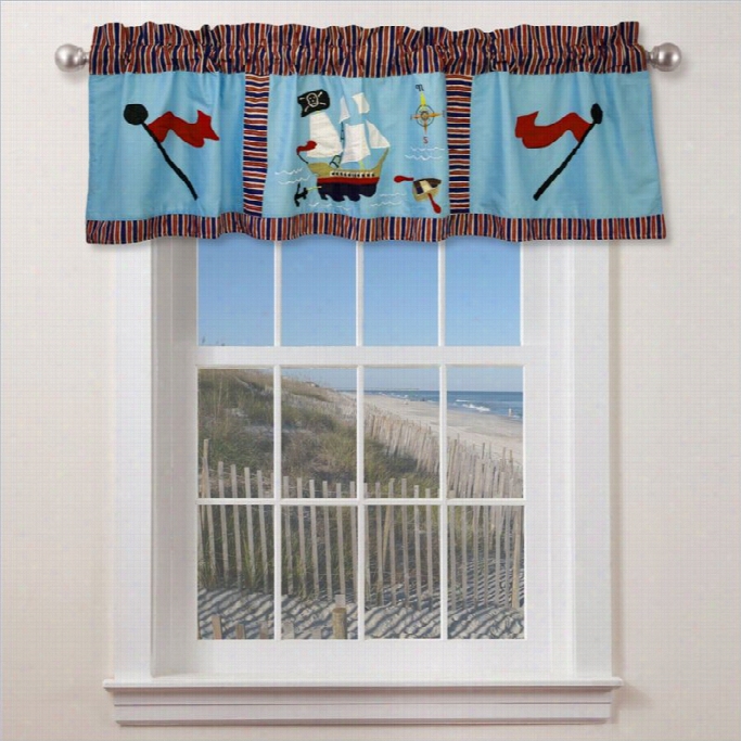 Pem Amreica Pirate Stock Window Valance With Embroidered Highlights