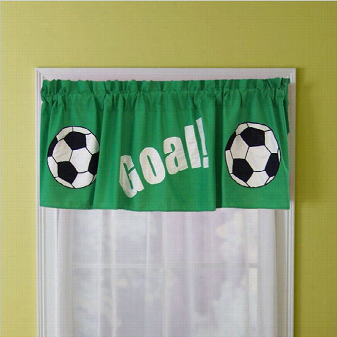 Pem America Soccer Window Valance In Bright Green