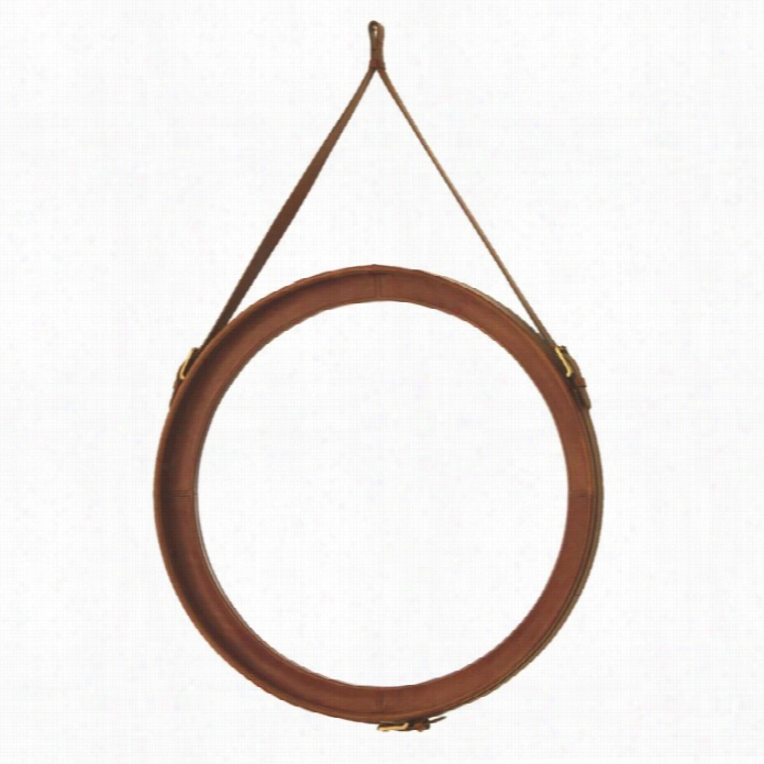 Renwil Thoroughbred Mirror In Light Bbrown Leather