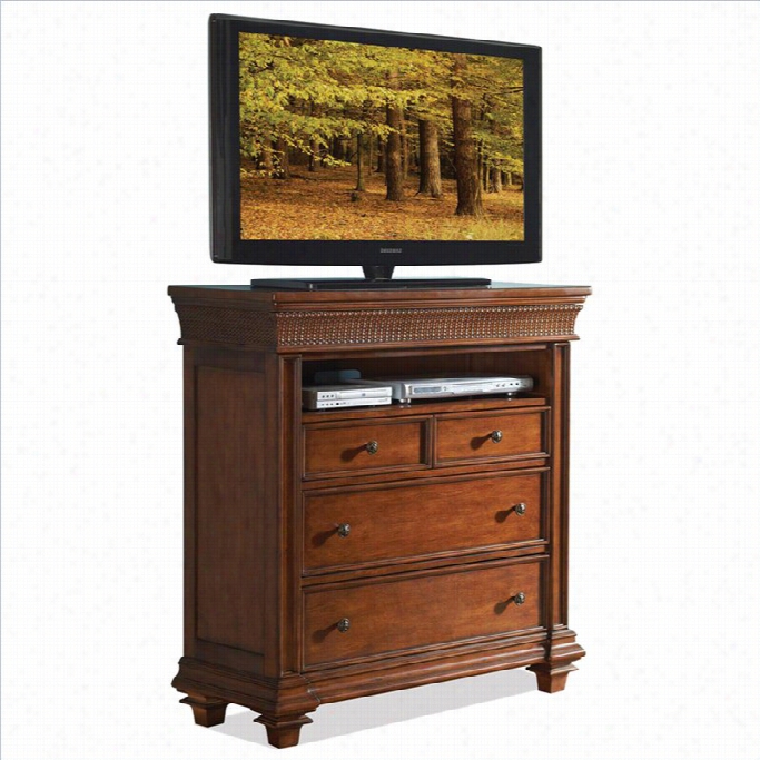 Riverside F Urniture Windward Bay Media Chest N Warm Rum