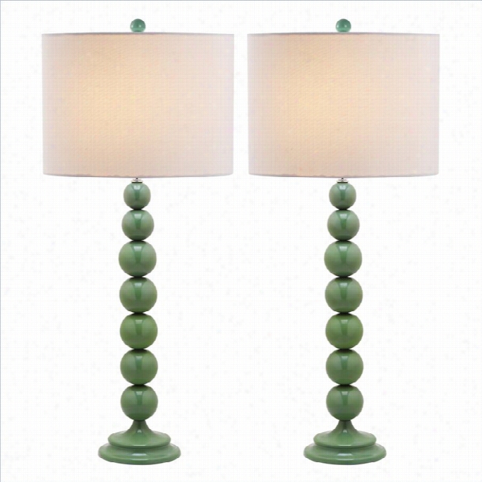 Safavieh Jenna Meat Lstacked Bal L Lamp In Marineb Lue (set Of 2)