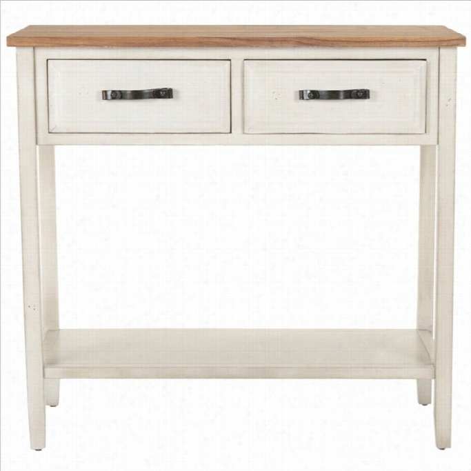 Safavieh Mindy Elm And Poplar Wood Console In Whi Te