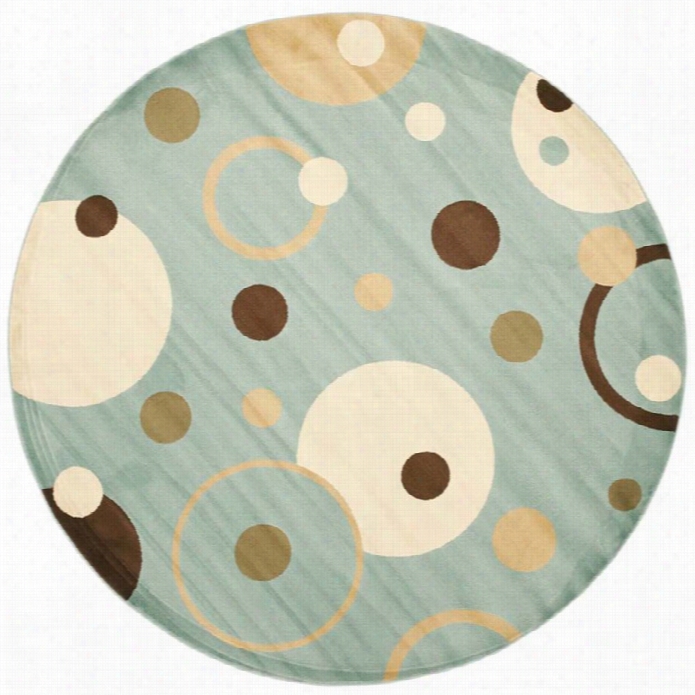 Sfavieh Porcello Blue Country Rug - Round 5'