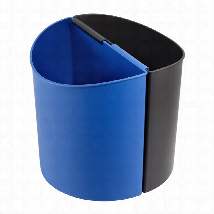 Saafco Small Desk-side Receptacle In Black & Blue