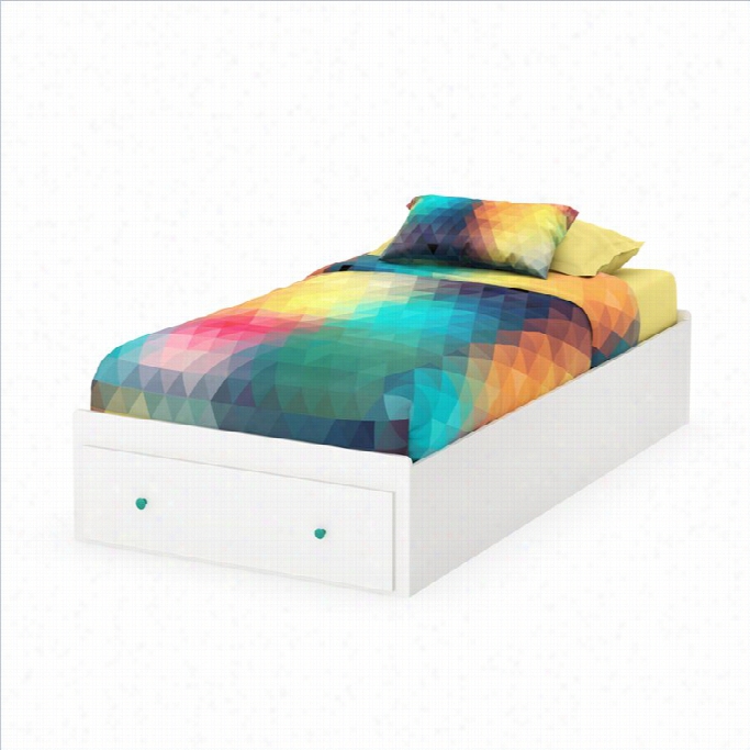 South Shore Little Monsters Twin Mates Bed With Drawer In Pyre White