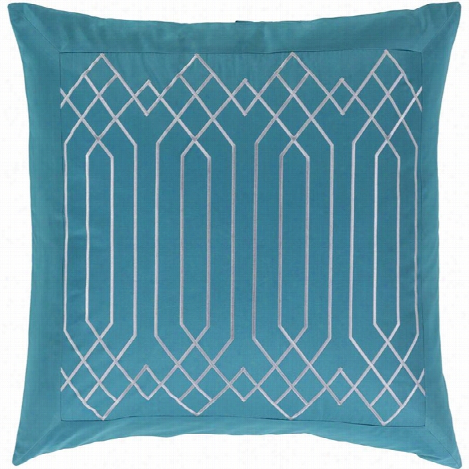 Surya Plaza Woven Otton Euro Sham In Teal