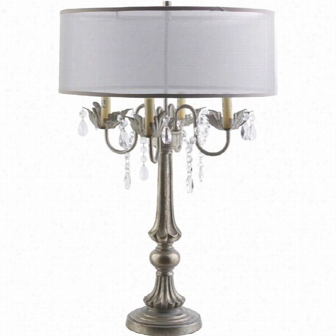 Surya Westberg Pollyresin Table Lamp In Silver
