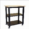 International Concepts Microwave Cart in Black/Natural