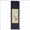 Oriental Blossom and Butterflies Chinese Scroll Wall Decor in Blue