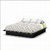 South Shore Libra King Platform Bed with Mouldings in Pure Black