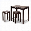 Winsome 3 Piece Island Set - Table with 2 Stools in Espresso