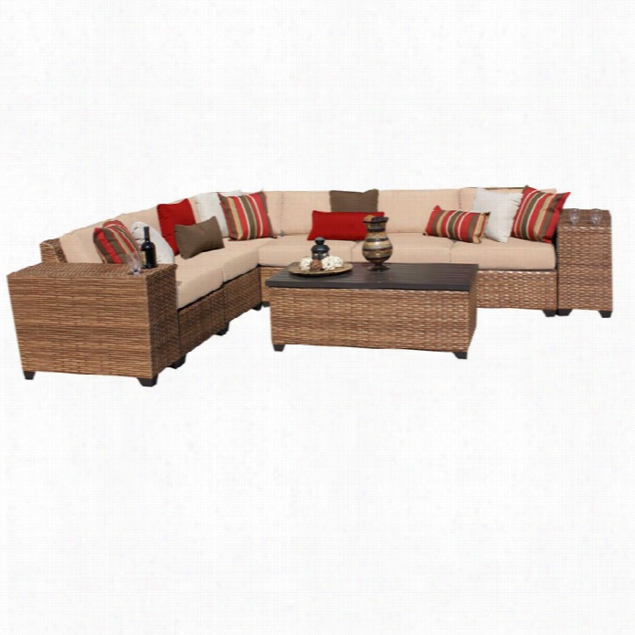 Tkc Laguna  9 Enlarge Outdoor Wicker Sofa Set In Wheat