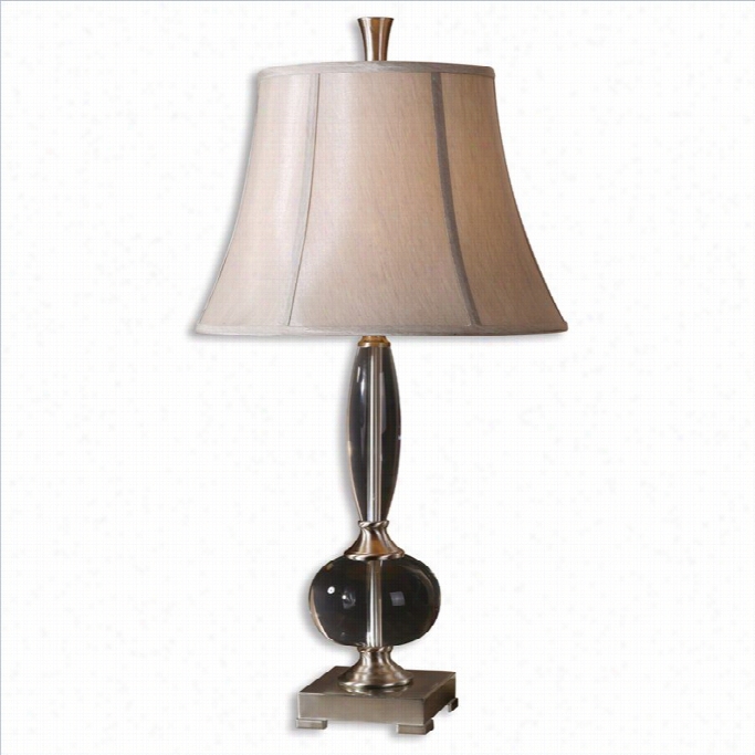 Uttermost Labonia Crysal Base Table Lamp In Brushed Aluminum Accents