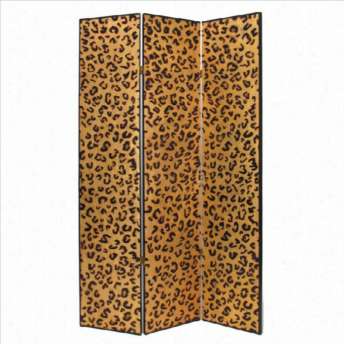 Wayborn Cheetah Olok Room Divider In Gold And  Back