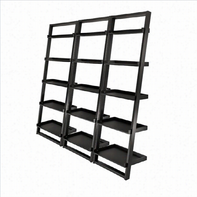 W Insome Bailey 5-tier Ladder Bookcase Set In Bpack