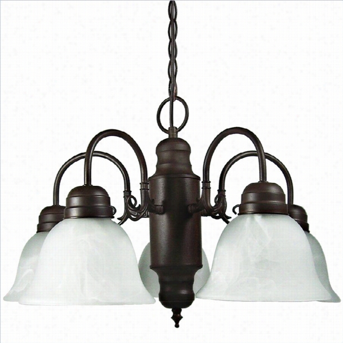 Yosemite Home Decor Manzanita 5 Lights Chandelier With Shade Im Dark Brown