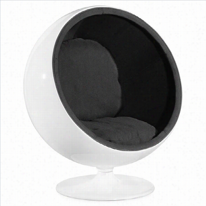 Zuo Mib Modern Fiber Glsss Eggchair In Black
