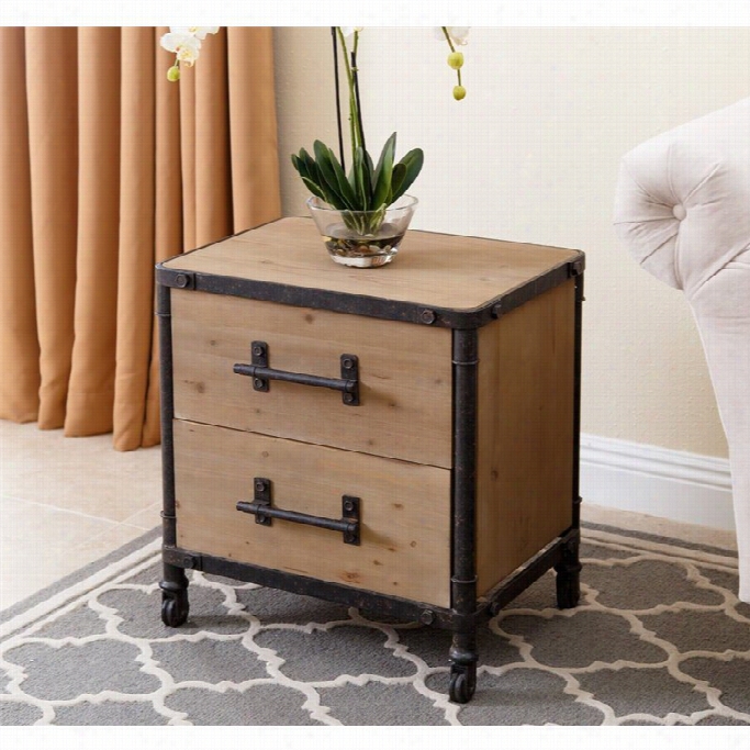 Abbyson Living Barlett 2 Drawer Nightstand In Natural