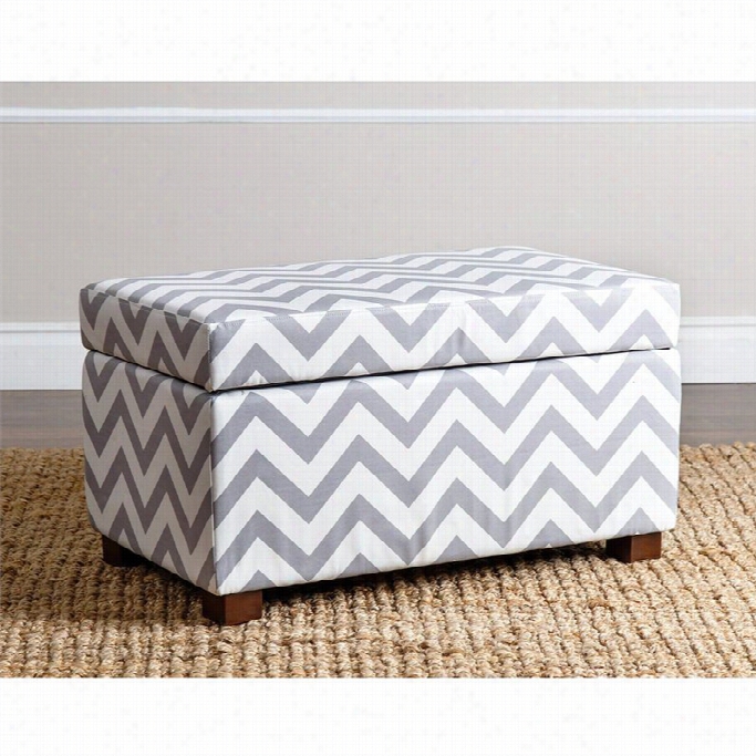 Abbyson Living Miley  Small Storage Ottoman In Hoary Chevron