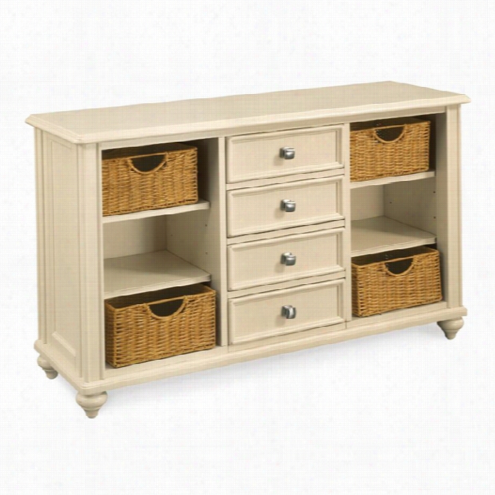 American Dreew Camden Console Table In Buttermilk Finish