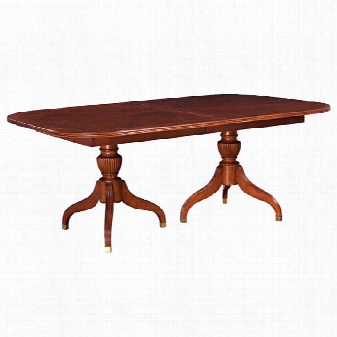 American Drew Cherry Grove Pedestal Formal Dining Table In Cherry