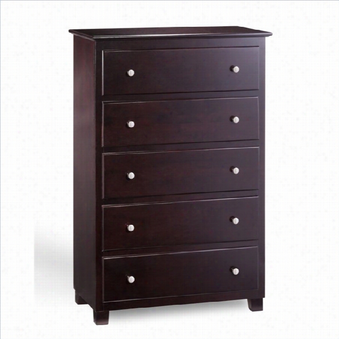 Atlantic Furniture 5 Drawer Chest In Espresso