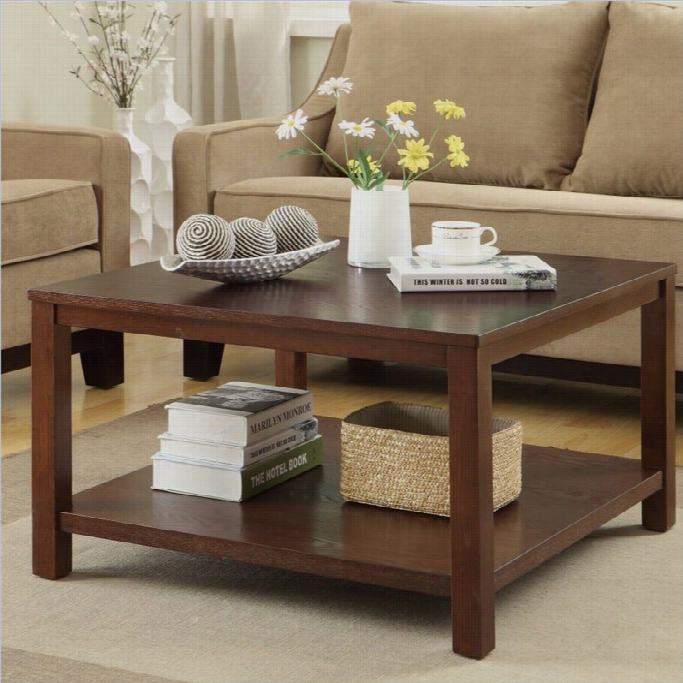 Avenue Six Merge 30 Square Coffee Table In Espresso