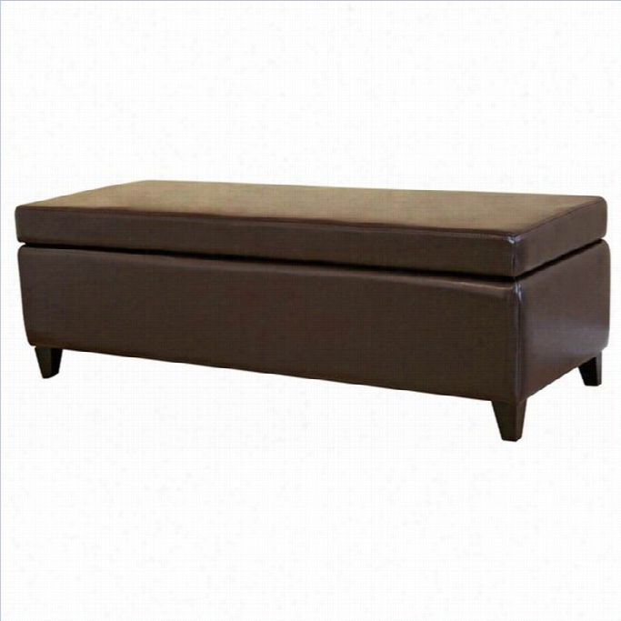 Baxton Studio Bench Ottoman In Dark Brown With Lift-tip Storage