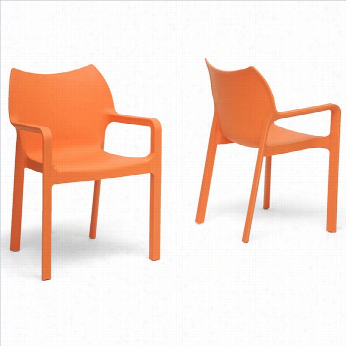 Baxton Studjo Limerick Dining Chair In Orange (set Of 2)