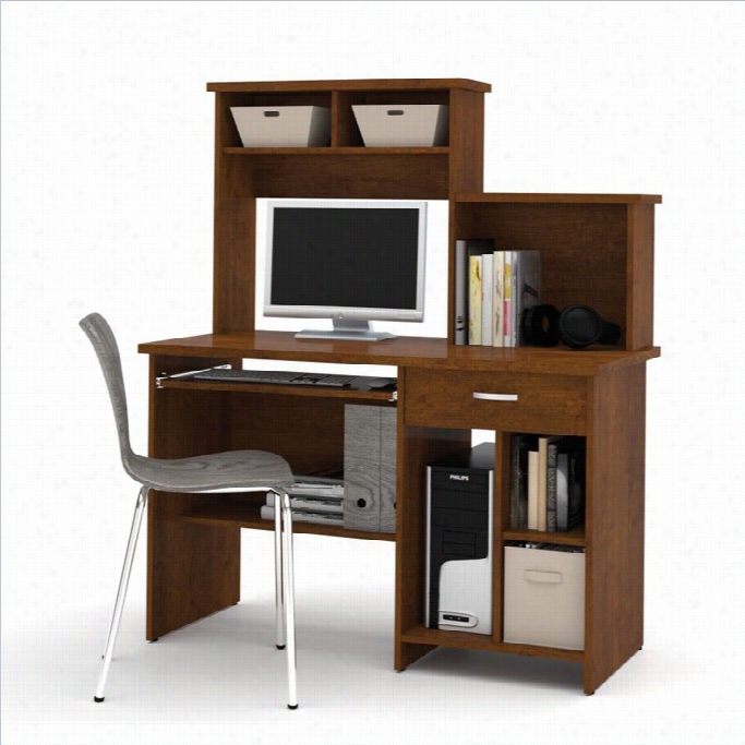 Bestar Busy Compter Workstatiob In Tuscany Brown