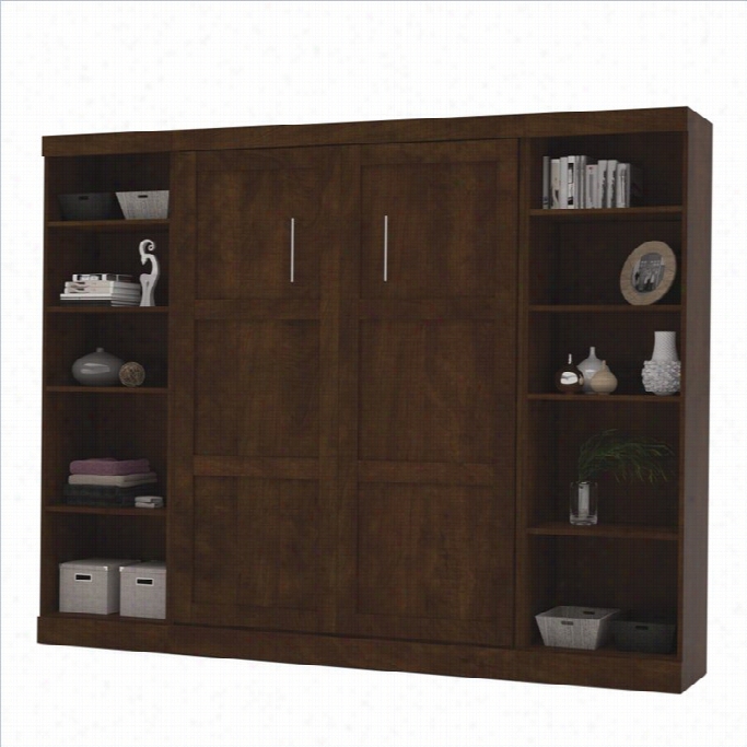 Bestar Pur 109 Full Wall Bed With 2 Piece Storage Unit In Chocolate