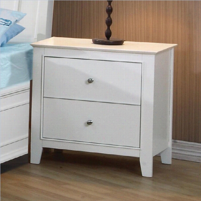 Coaster Selena 2 Drawer Nightstandd In White Finish