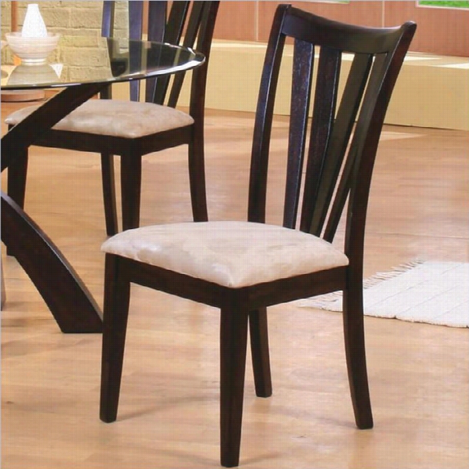 Coaster Shoemaker Contemporary Vertical Slat Dining Chair With Fabric Seat