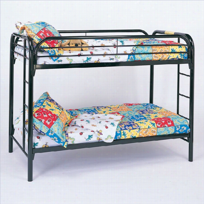 Coaster Toby Doubled Over Twin Metal Bunk Bed In Black Finish