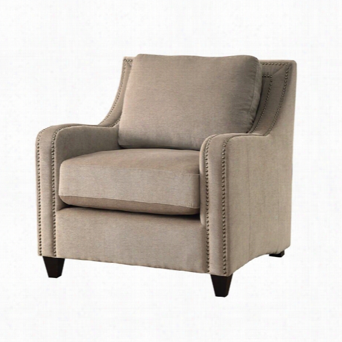 Coaster Torres Cloth Naiilhead Trim Accent Chair In Taupe