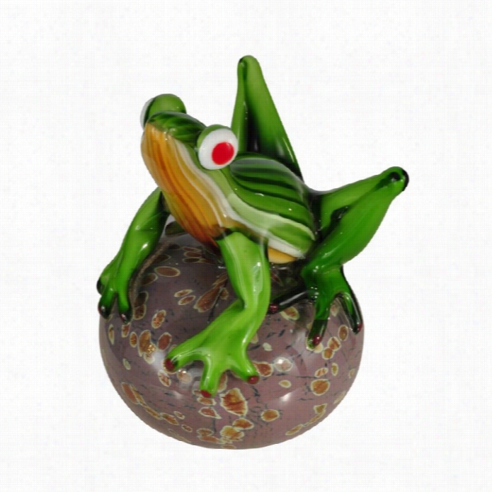 Dale Tiffany Frog On Ball Sculpture