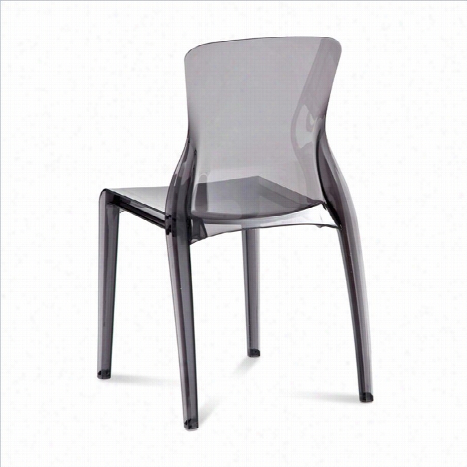 Domitalia Crystal Dining Chair In Transparent Smoke