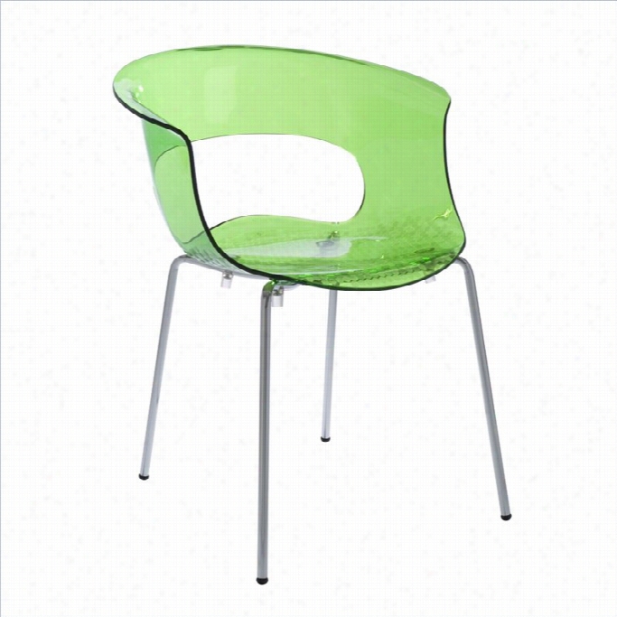 Eurostyle Miss B Antishock Dining Chair In Lime Green And  Chrome