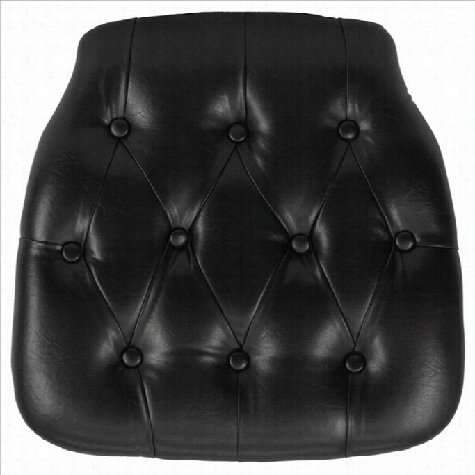 Flash Furniture Hard Tufted Vinyl Chiavari Chair Cushionin Blak