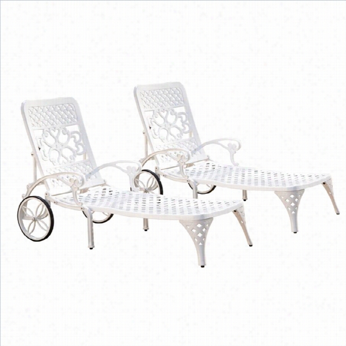 Home Styles Biscayne White Chaise Louge Chairs Set Of 2