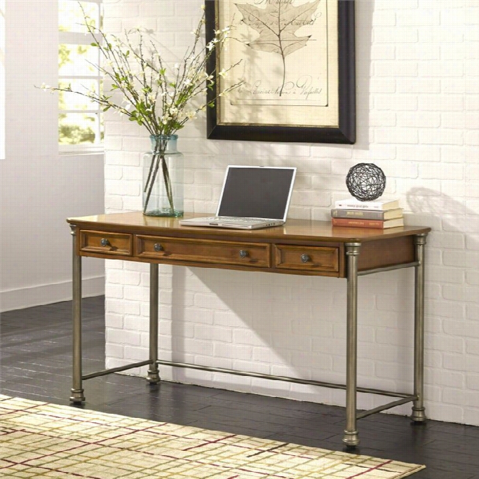 Home Styles The Orleans 3 Drawer Woodd Writing Desk In Caramel