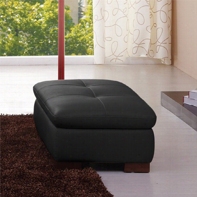 J&m Furniture 625 Leather Ottoman In Black