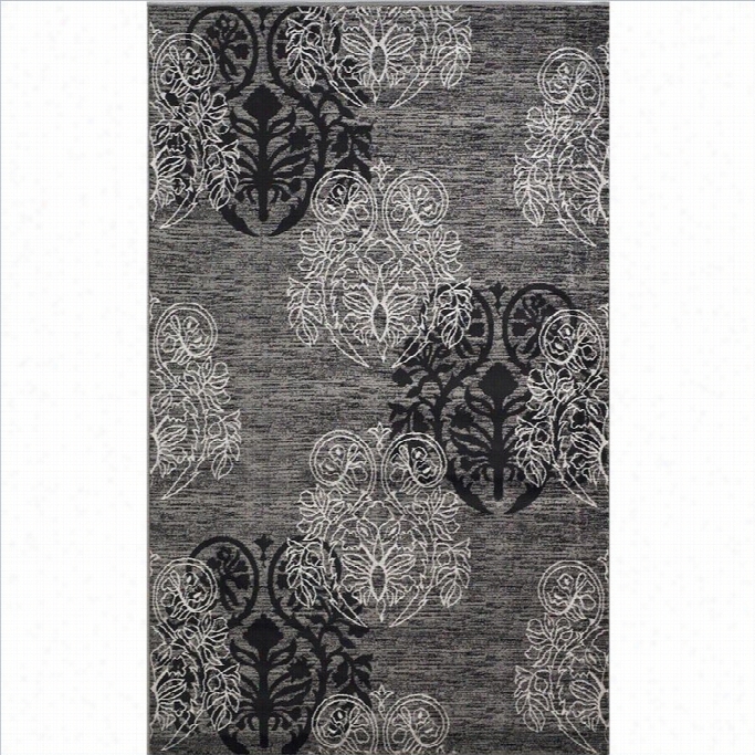 Linon Rugs Milan Rectangul Ar Area Rug I Grey Nad Black-1'11 X '10