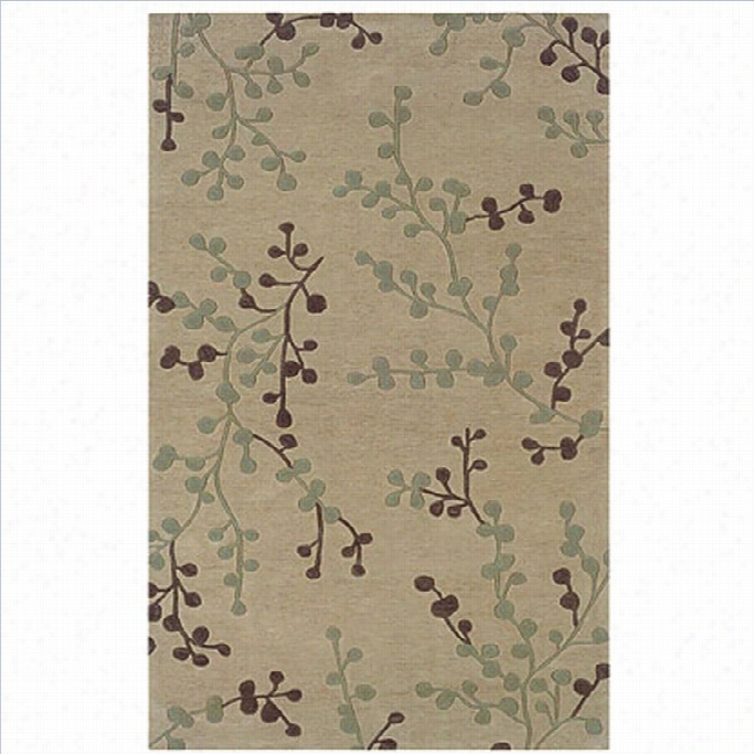 Linon Trio Rectangular Rug In Beige And Blue-1'10 X 2'10