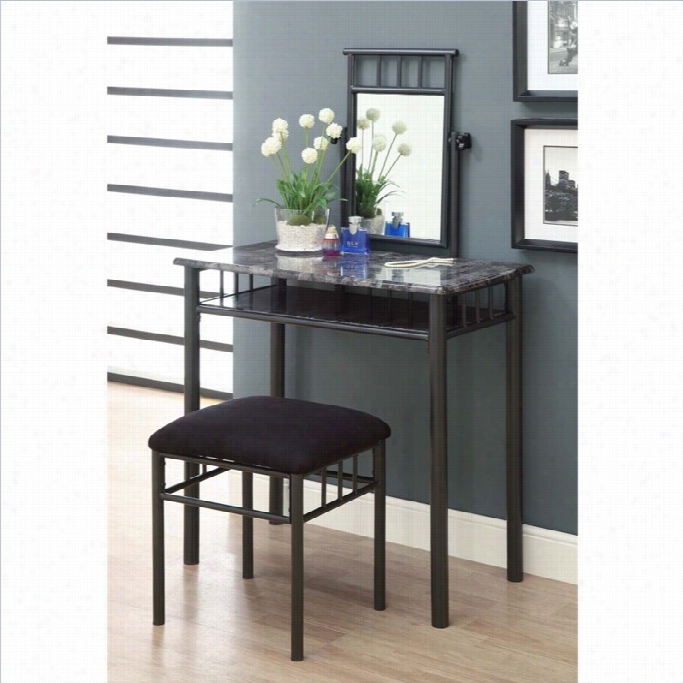 Monarch 2 Piee Vanity Set In  Greymarble And Charcoal