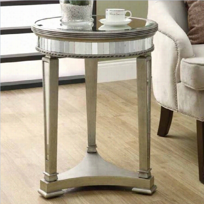 Monarch 20 Diamteer Accent Table In Mirrored Finish