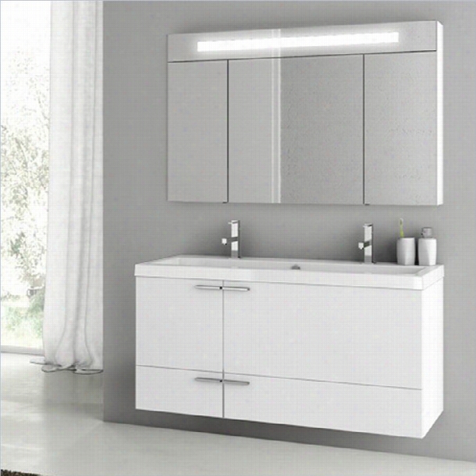 Nameek's New Space 47 Wall Mountedb Athroomv Anity Set In Smooth And Shining White
