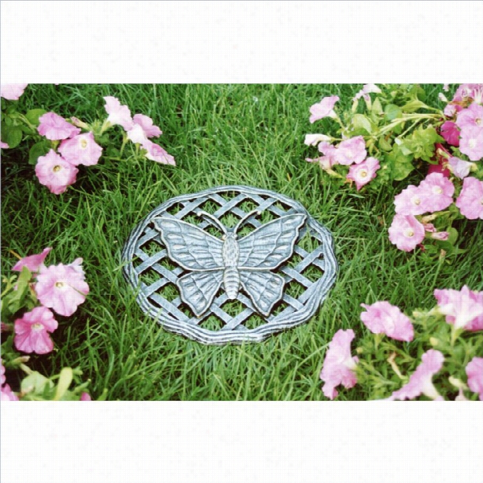 Oakland Living Cast Aluminum Stepping Stone Butterfly In Antique Pewter